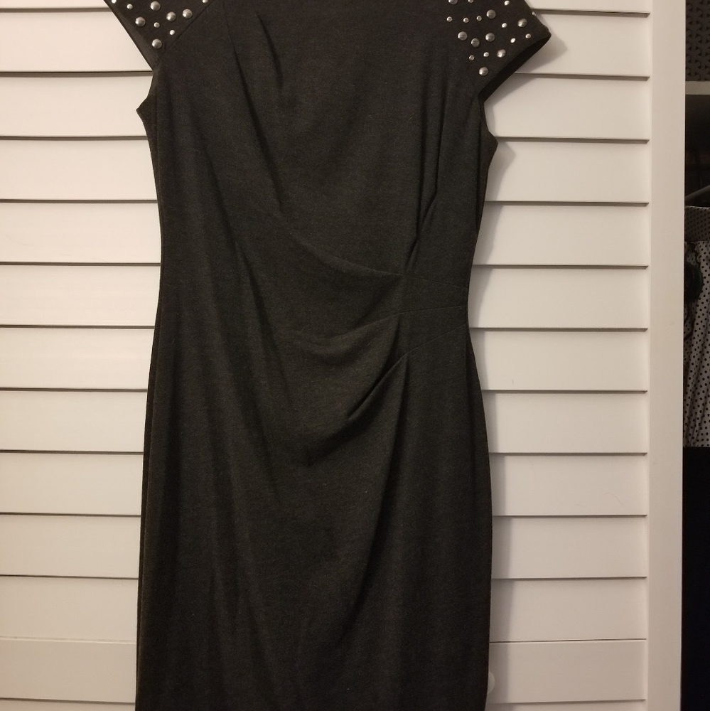 EUC Donna Ricco dark grey with metal beaded shoulders